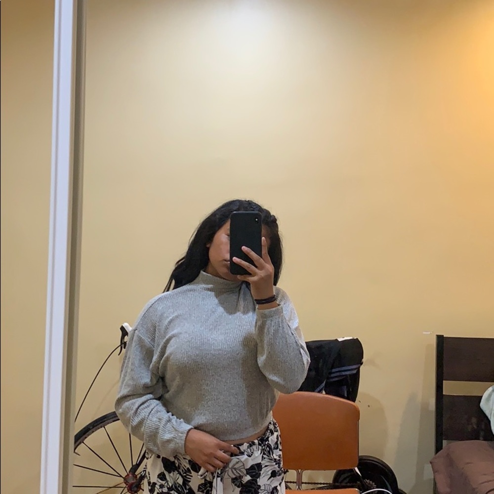 Grey turtle neck sweater